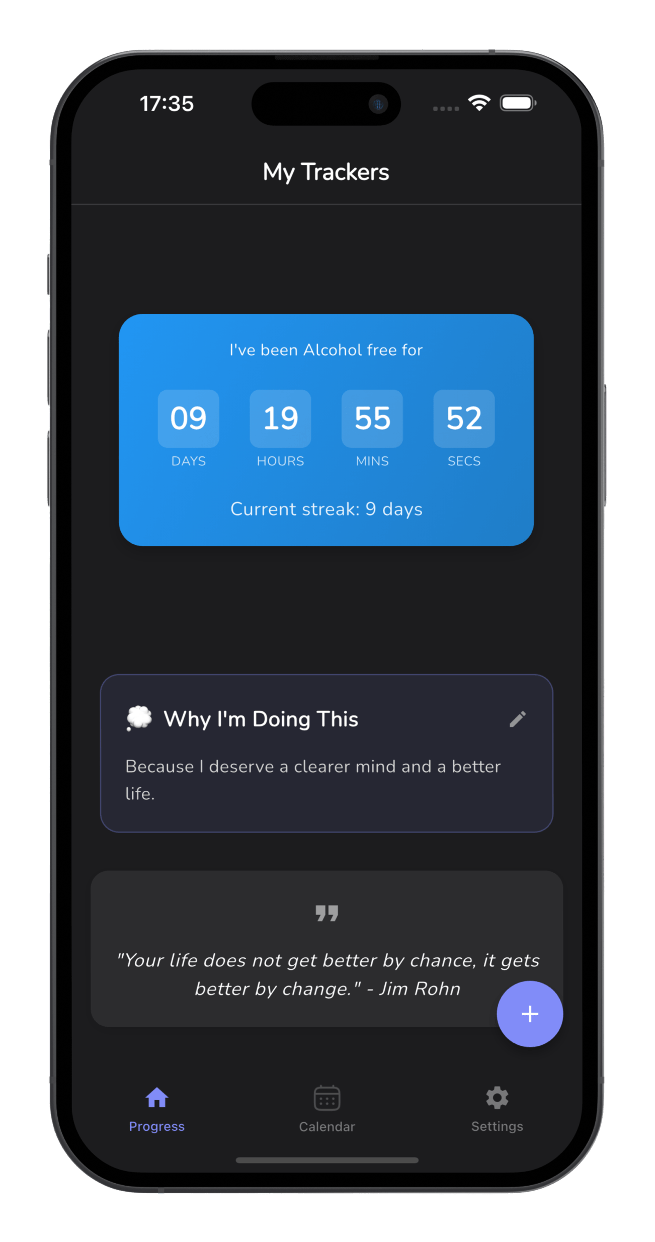 SobrMate daily tracking feature